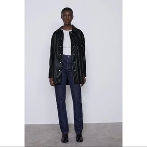 ZARA FAUX LEATHER OVERSHIRT
